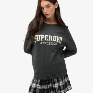 Slouchy Intarsia Graphic Knitted Jumper