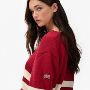 Oversized Striped V-Neck Jumper