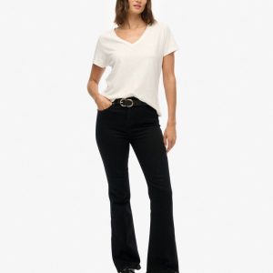Organic Cotton Mid Rise Flare Jean