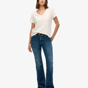 Organic Cotton Mid Rise Flare Jean