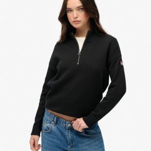 Slouchy Knitted Half Zip