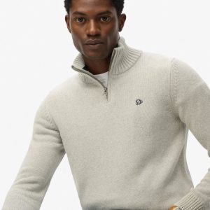 Cotton Half Zip Knit Jumper