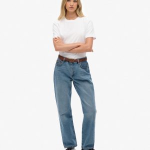 Organic Cotton Mid Rise Straight Jeans