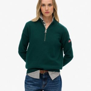 Slouchy Knitted Half Zip