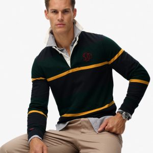 Vintage Athletic Stripe Rugby Top