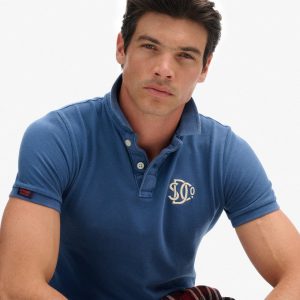 Vintage Athletic Embroidered Polo Shirt