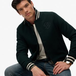 Varsity Monogram Wool Bomber Jacket