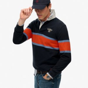 Vintage Athletic Stripe Rugby Top