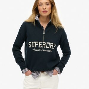 Slouchy Graphic Half Zip Jumper