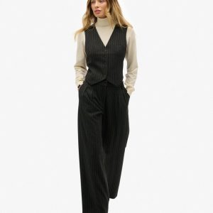 Mid Rise Pinstripe Trousers