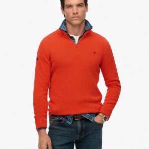Cotton Half Zip Knit Jumper