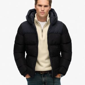 Colourblock Hooded Puffer Jacket