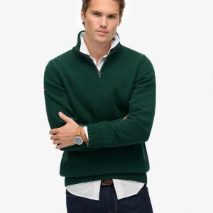 Cotton Half Zip Knit Jumper