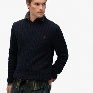 Cotton Cable Knit Crew Jumper
