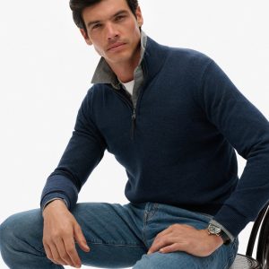 Essentials Cotton Half Zip Jumper