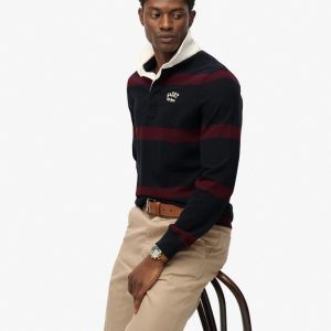 Vintage Athletic Stripe Rugby Top