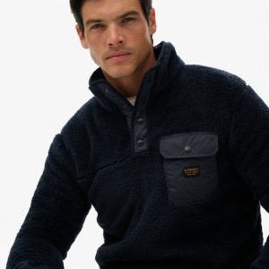 High Pile Fleece Henley Jumper