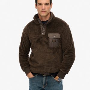High Pile Fleece Henley Jumper