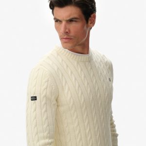 Cotton Cable Knit Crew Jumper