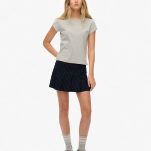 Pinstripe Pleat Mini Skirt