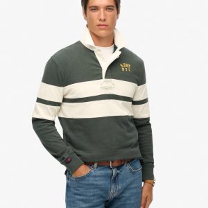 Vintage Athletic Stripe Rugby Top