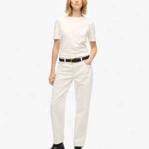 Organic Cotton Mid Rise Straight Jeans