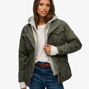 Jersey Hood Military Borg Jacket