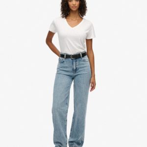 Organic Cotton High Rise Wide Leg Jeans