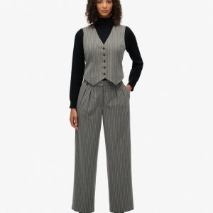 Mid Rise Pinstripe Trousers