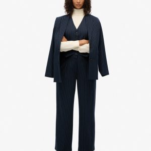 Mid Rise Pinstripe Trousers