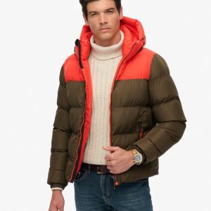 Colourblock Hooded Puffer Jacket