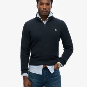 Cotton Half Zip Knit Jumper