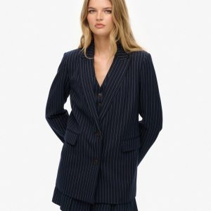 Pinstripe Boyfriend Blazer