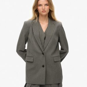 Pinstripe Boyfriend Blazer